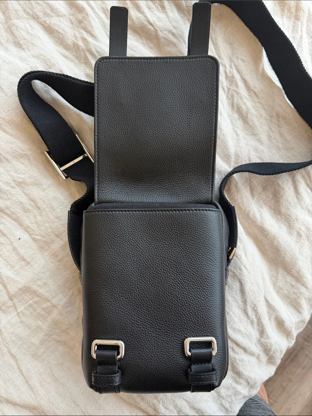 Loewe Military XS Black Leather Messenger Crossbody Bag